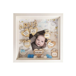 metryczka na pamiątkę narodzin chłopca ze zdjęciem aruś