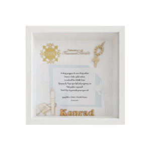 pamiątka na komunię świętą chłopca w ramce 3d konrad