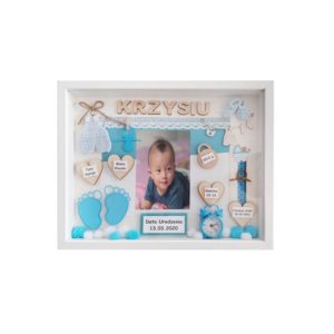 metryczka narodzin chłopca ze zdjęciem krzysiu