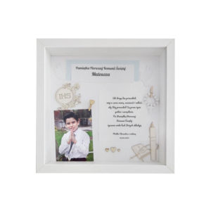 prezent na komunię świętą chłopca ze zdjęciem w ramce 3d mateusz