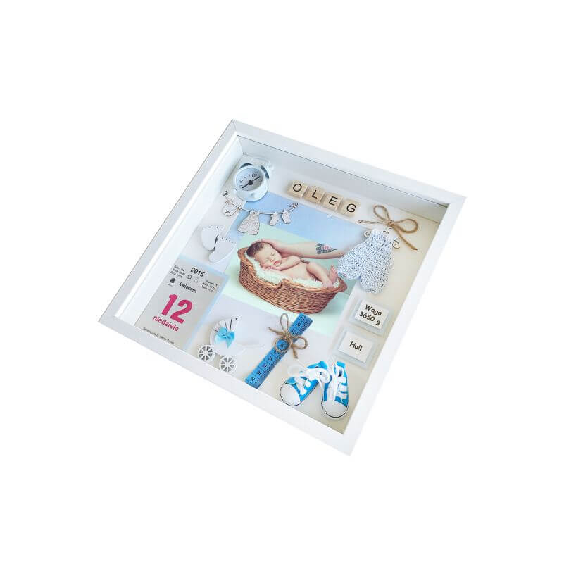 prezent na narodziny dla chłopca w ramce 3d ze zdjęciem oleg 2