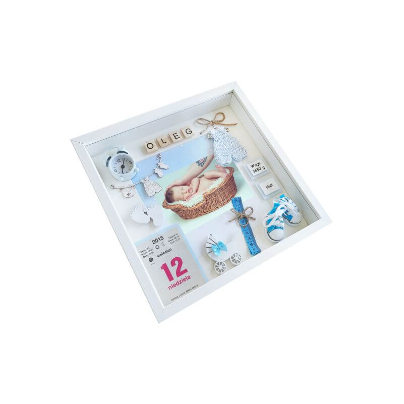 prezent na narodziny dla chłopca w ramce 3d ze zdjęciem oleg 3