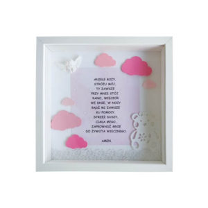 modlitwa aniele boży w ramce 3d dla dziewczynki