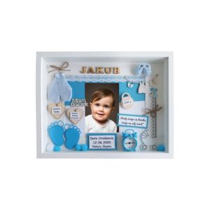 metryczka na roczek chłopca w ramce 3d jakub