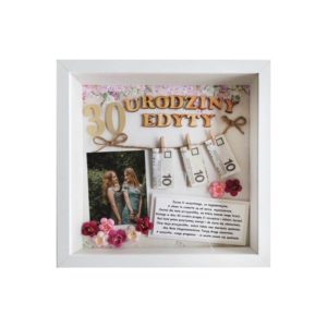 metryczka na trzydzieste urodziny w ramce 3d ze zdjęciem edyta