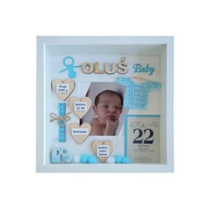 prezent na narodziny chłopca w ramce ze zdjęciem oluś