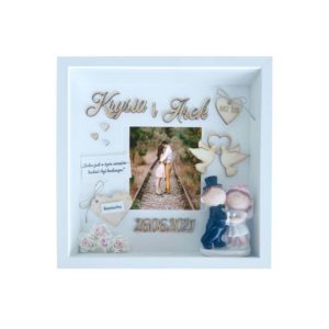 metryczka prezent na ślub w ramce 3d krysia i arek