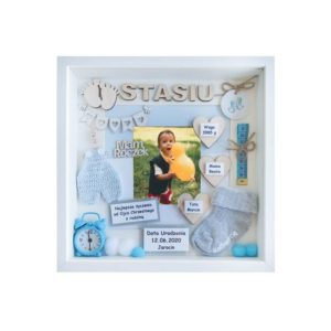 prezent na roczek dla chłopca w ramce 3d ze zdjęciem stasiu