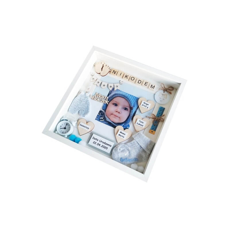 metryczka na roczek ze zdjęciem chłopca nikodem 2