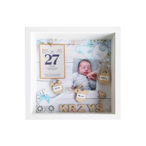 metryczka 3d urodzenia dla chłopca ze zdjęciem krzyś