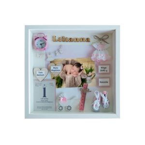 metryczka na narodziny dziewczynki w ramce 3d ze zdjęciem lilianna