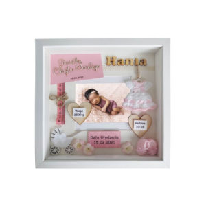 pamiątka na chrzest dziewczynki ze zdjęciem hania