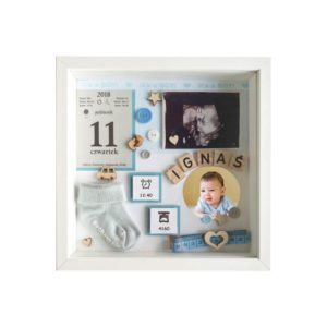 prezent metryczka 3d ze zdjęciem usg w ramce ignaś